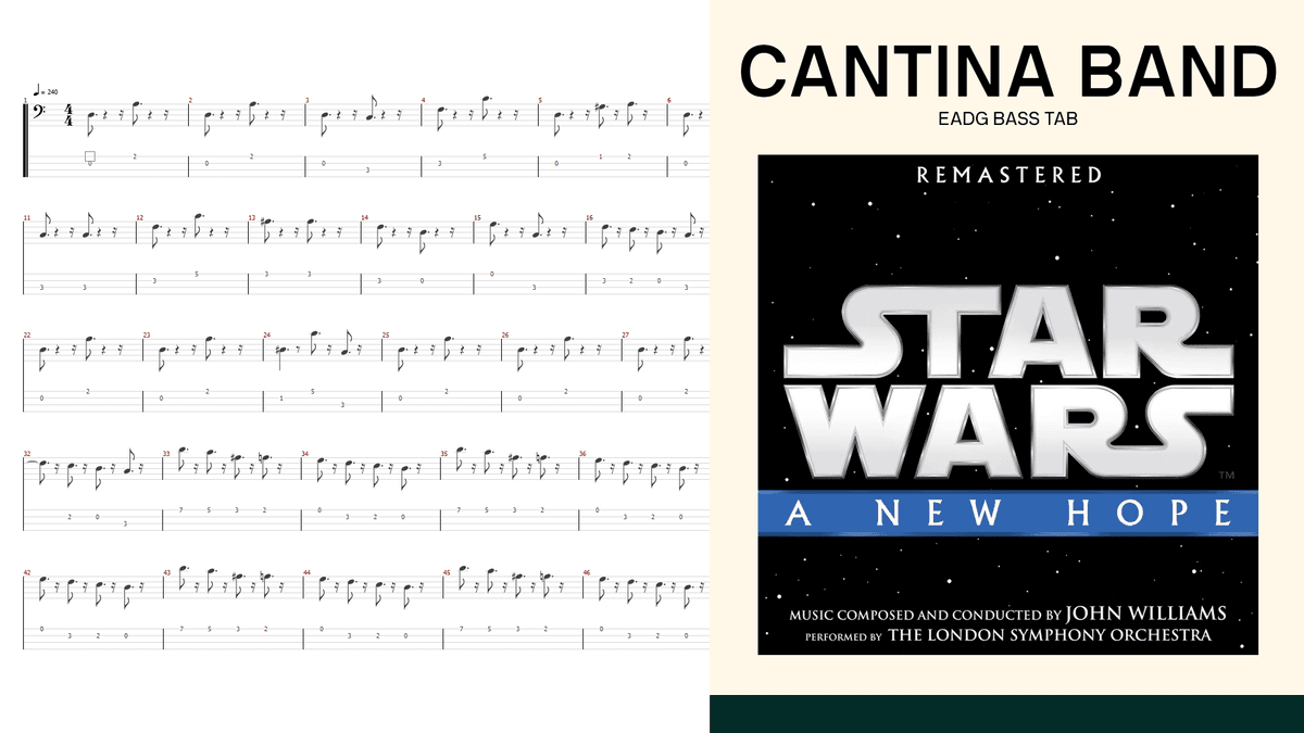 Cantina Band Bass Tab