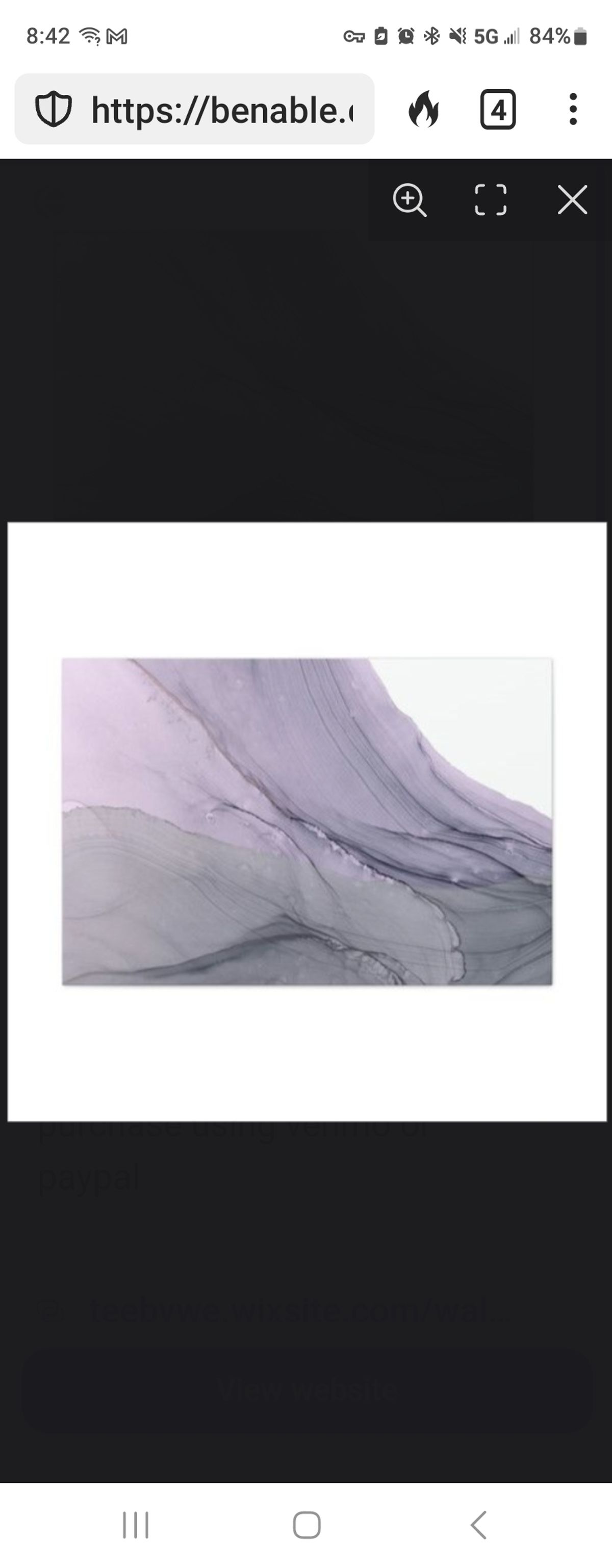 Purple and Silver Wave Abstract Wall Art