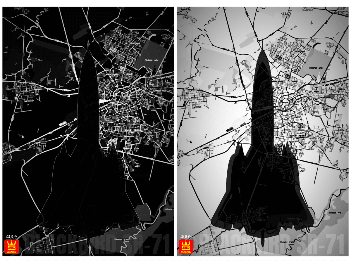 FREE - Wange 4005 sr-71 Blackbird Wallboaard print teplates - A2 and A3 size + - IKEA frame Compatible (40x50cm)