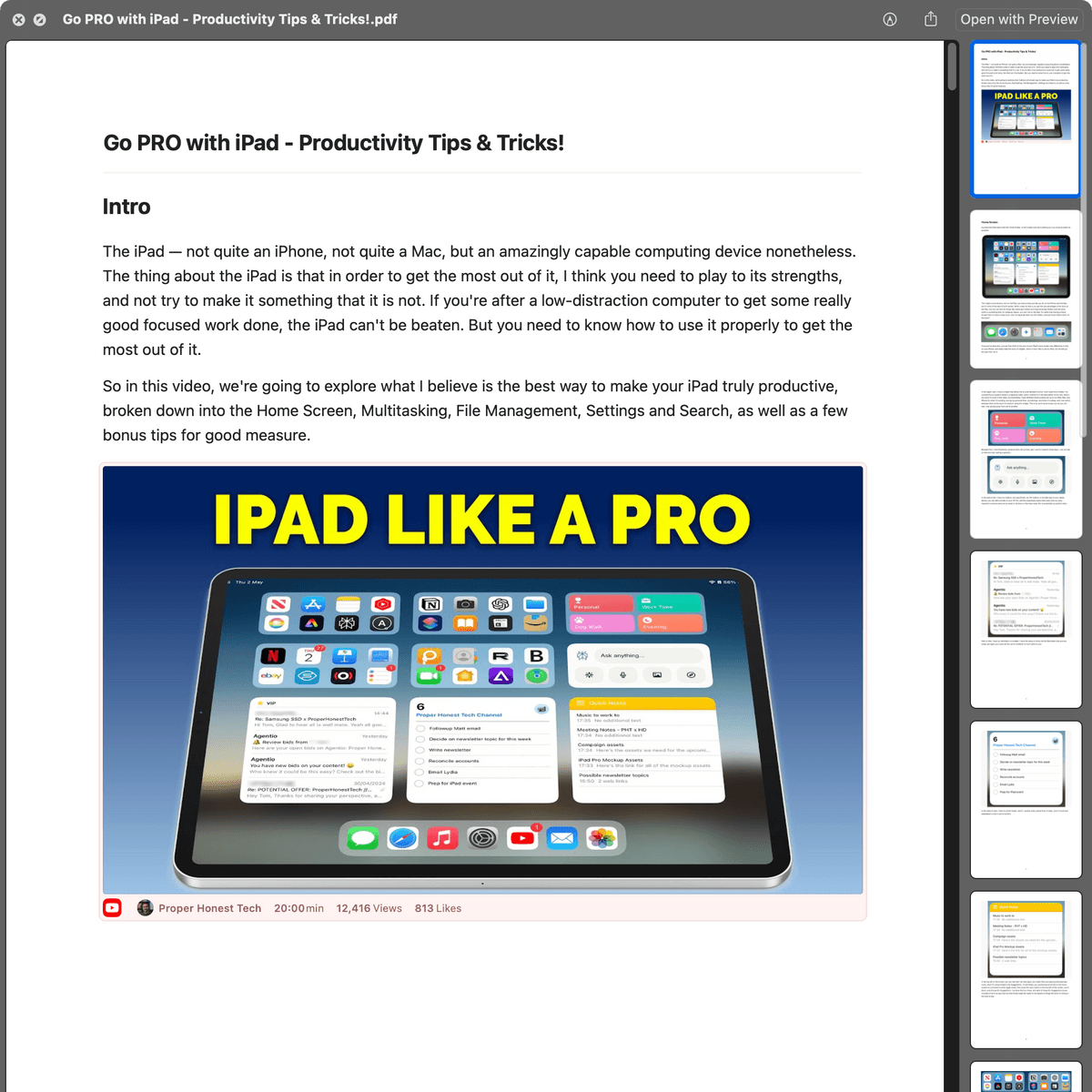 Go PRO with iPad - Productivity Tips & Tricks! (PDF)