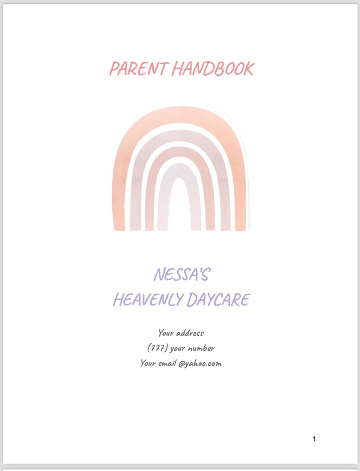 Daycare Handbook