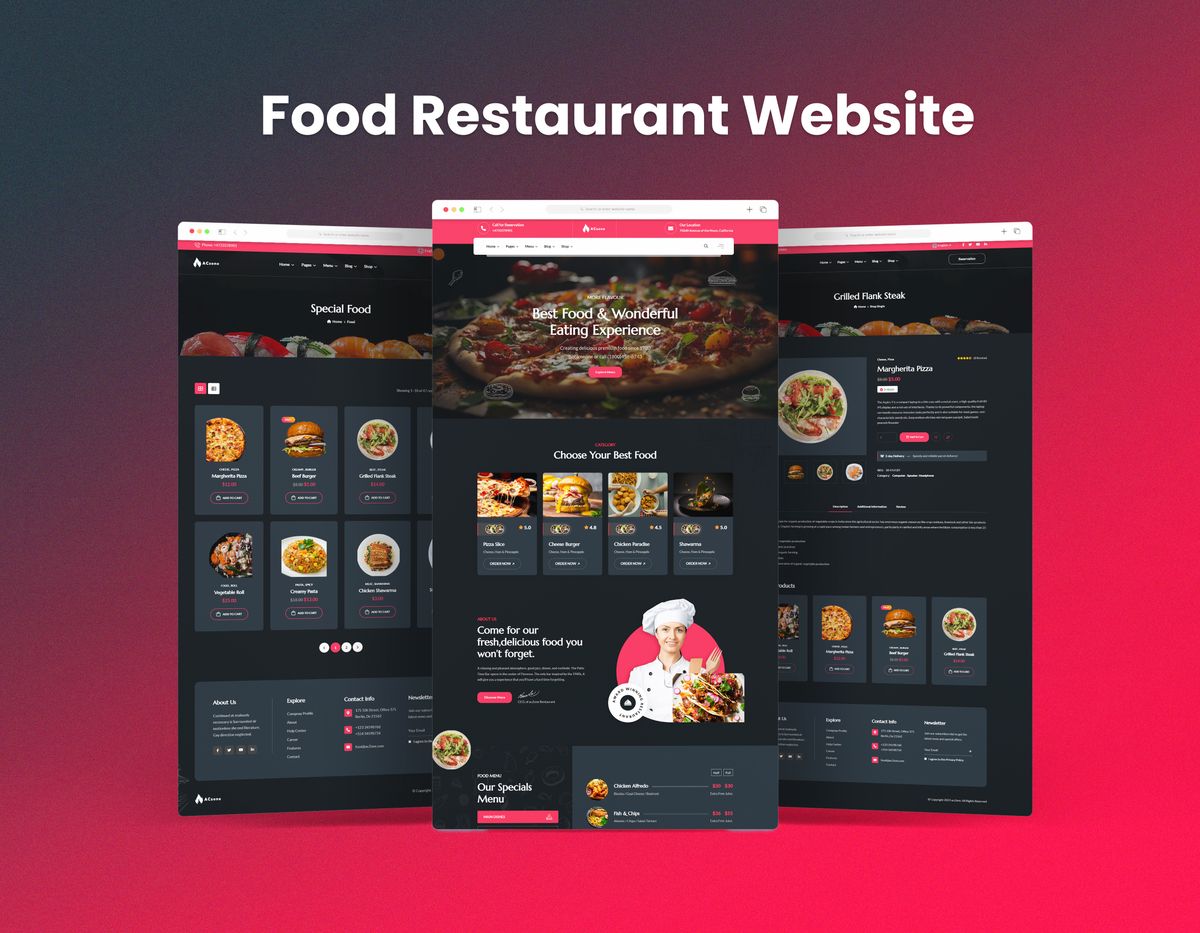 Food Restaurant Website Design HTML CSS & JS 🍔 - Buymeacoffee