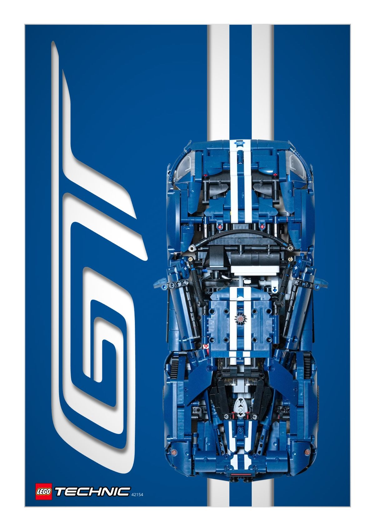 2022 Ford GT (42154) - Wall mount display prints / templates (+IKEA frame compatible size)