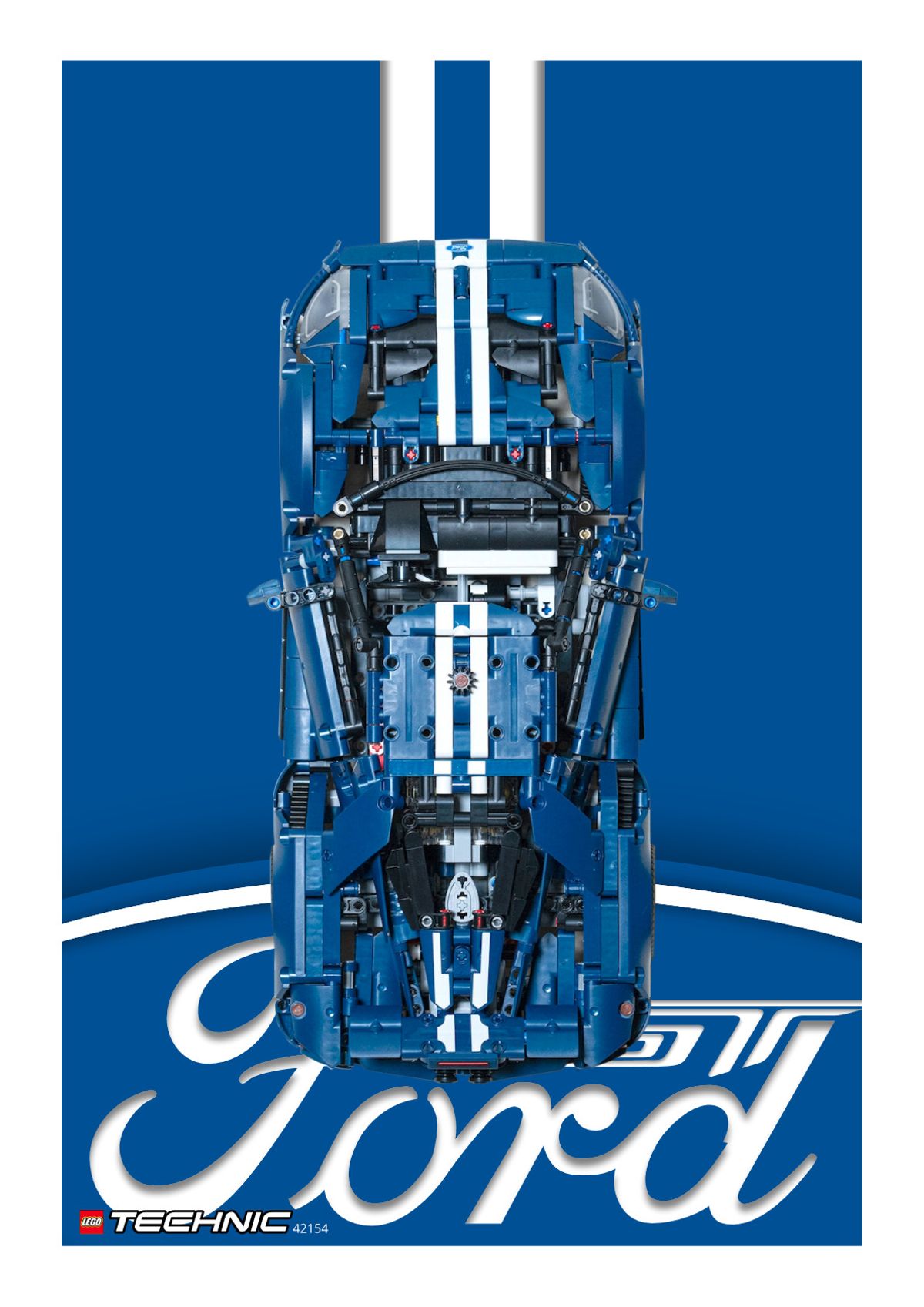 2022 Ford GT (42154) - Wall mount display prints / templates (+IKEA frame compatible size)