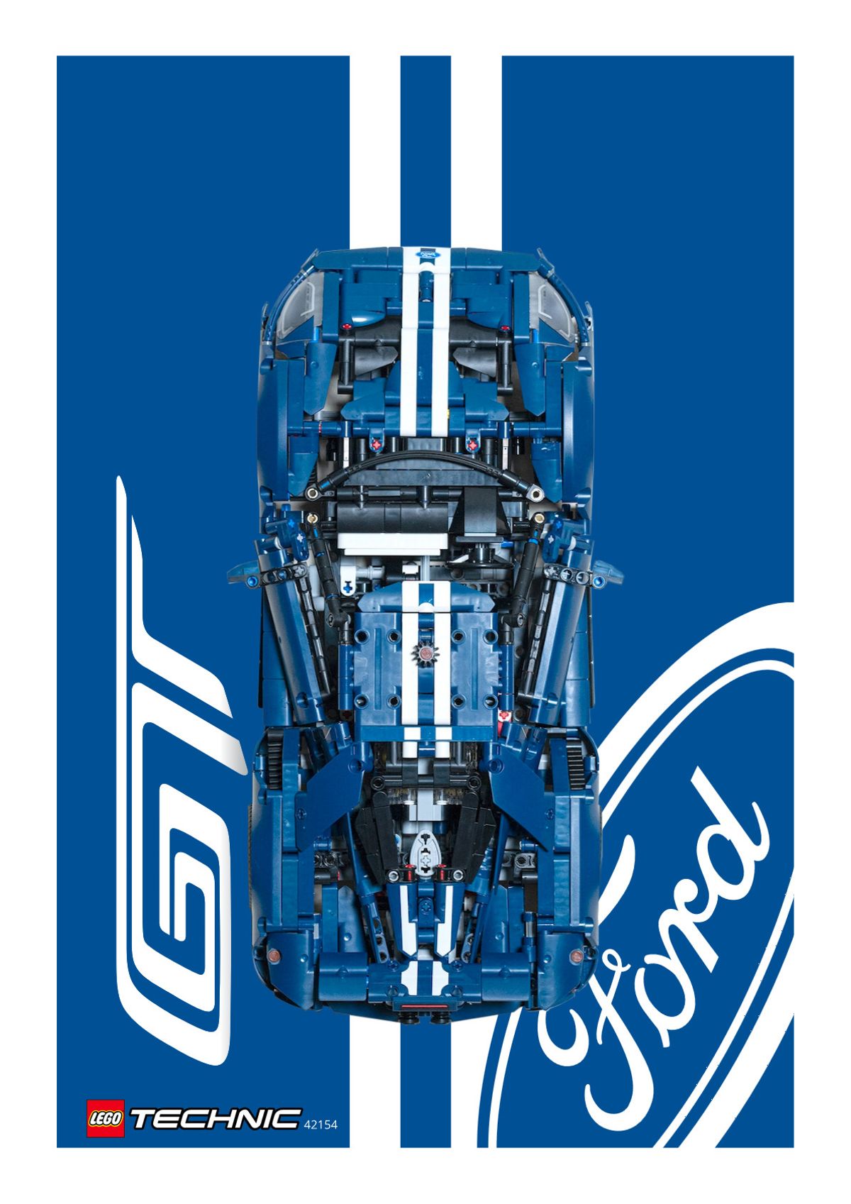 2022 Ford GT (42154) - Wall mount display prints / templates (+IKEA frame compatible size)