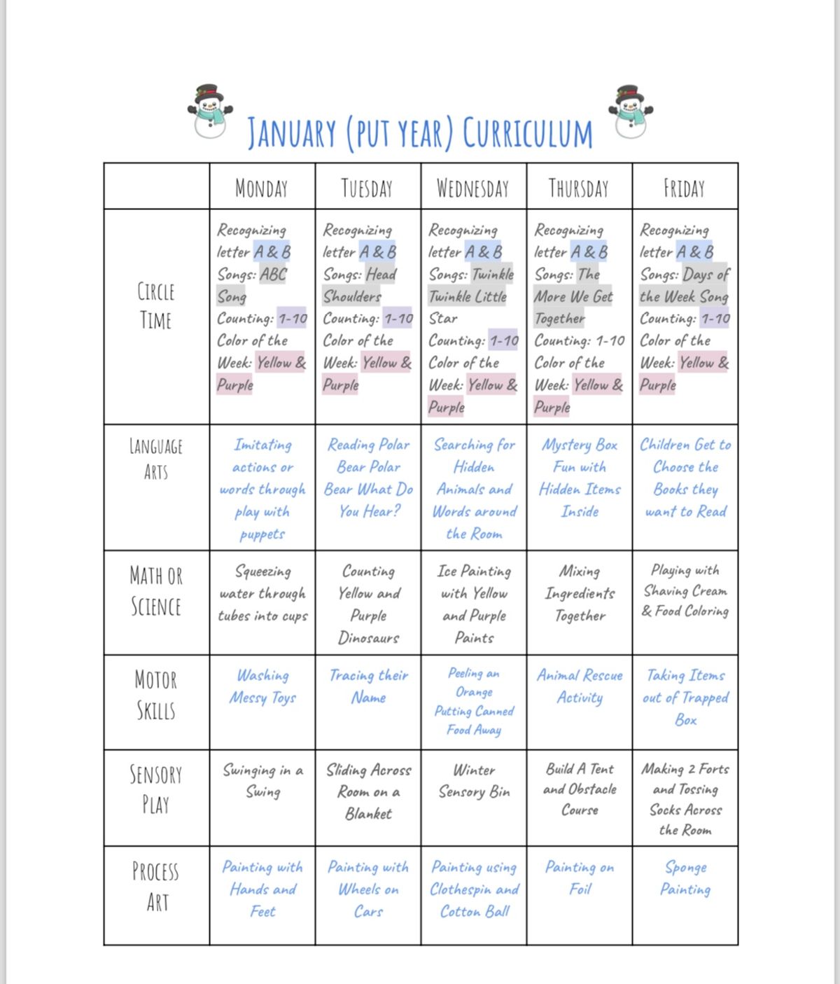 48 Calendars/Curriculums (PDF)