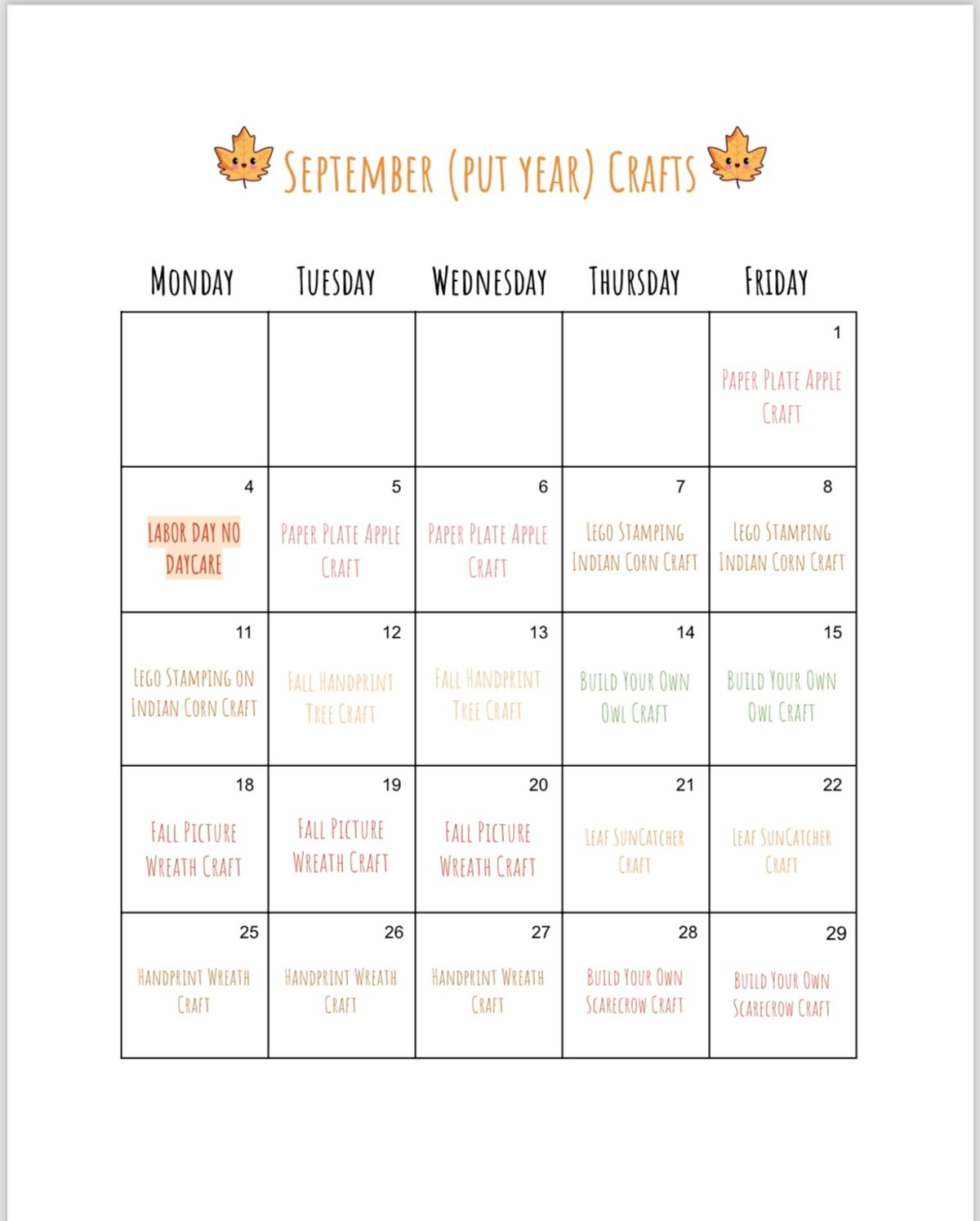 48 Calendars/Curriculums (PDF)