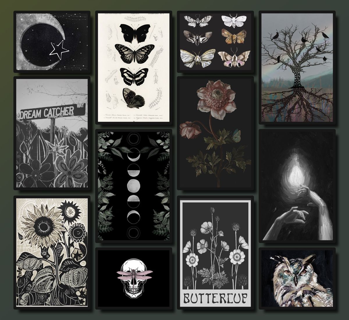 Gothic Prints - Digital Download - High Quality - Vintage Gothic Gallery Wall