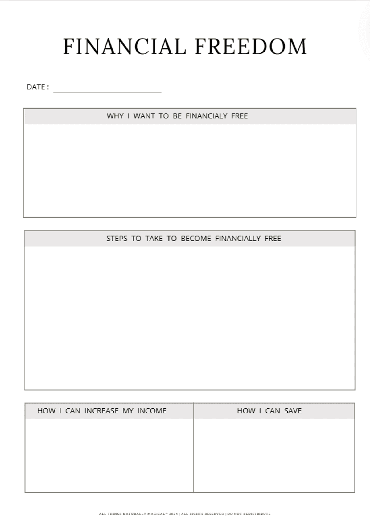 Money Mindset Planner { Digital Download }