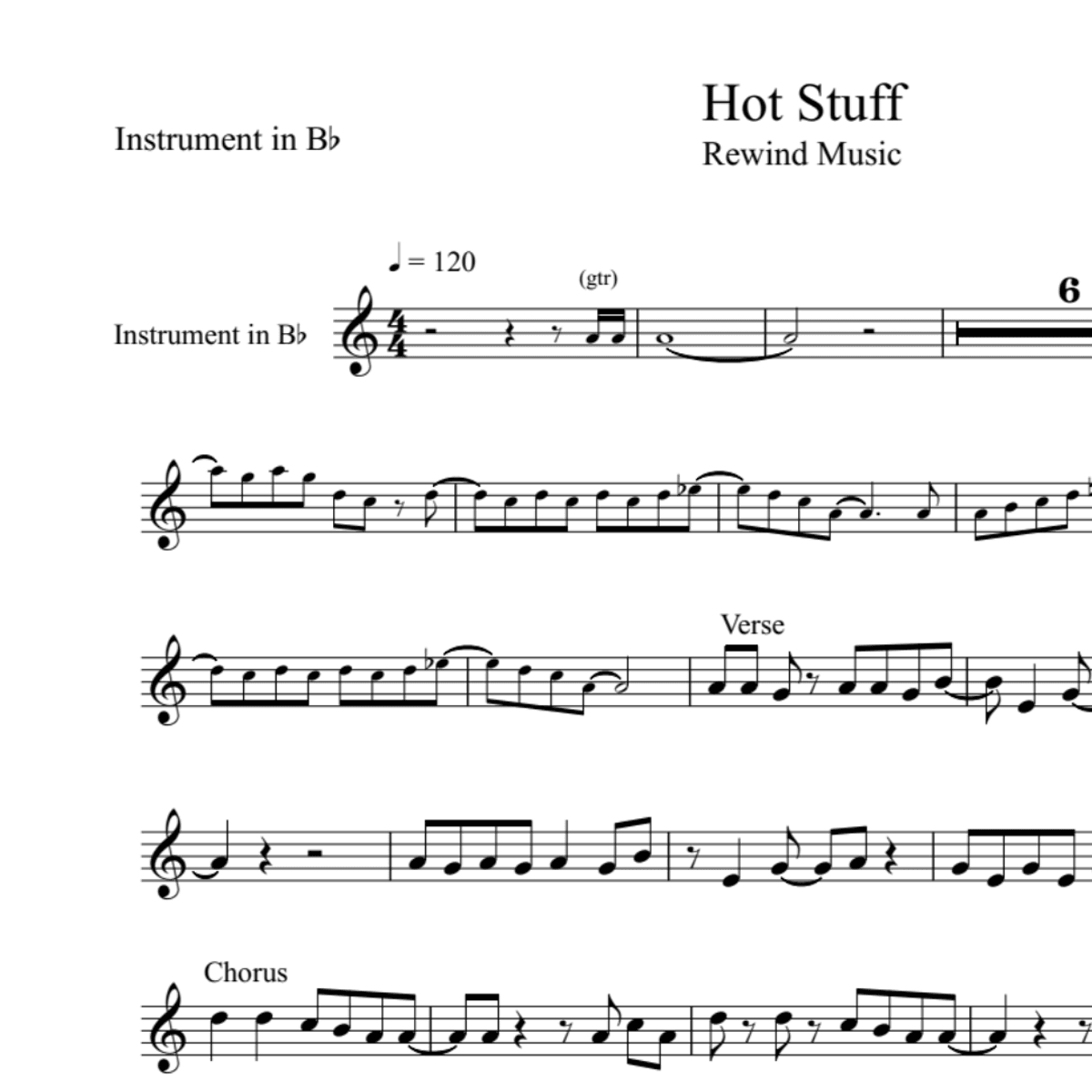 BT0246 Hot Stuff Backing Track and Sheet Music