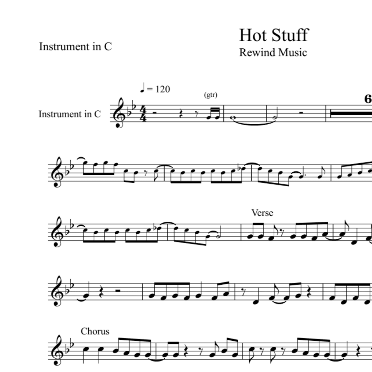 BT0246 Hot Stuff Backing Track and Sheet Music