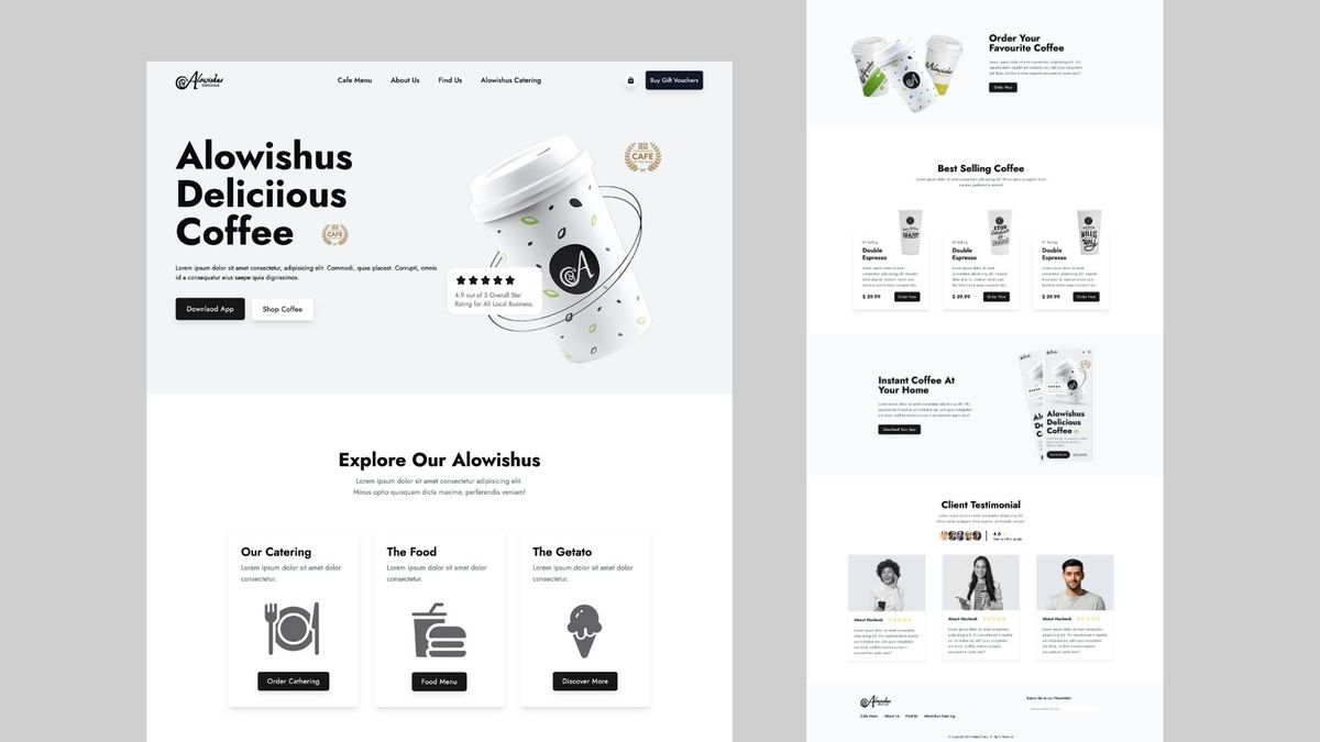 Modern Coffee Shop Website With Next Js, Tailwindcss, Shadcn & Aos ...