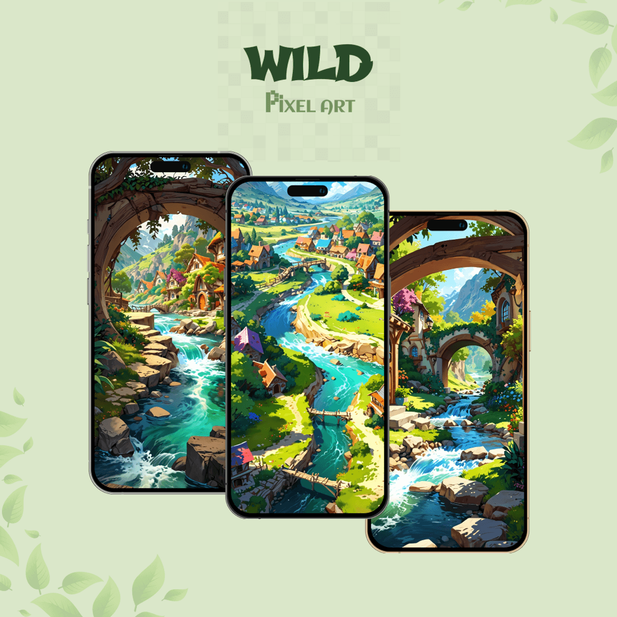Whimsical Village & Nature: 6 Vibrant Scenic Wallpapers