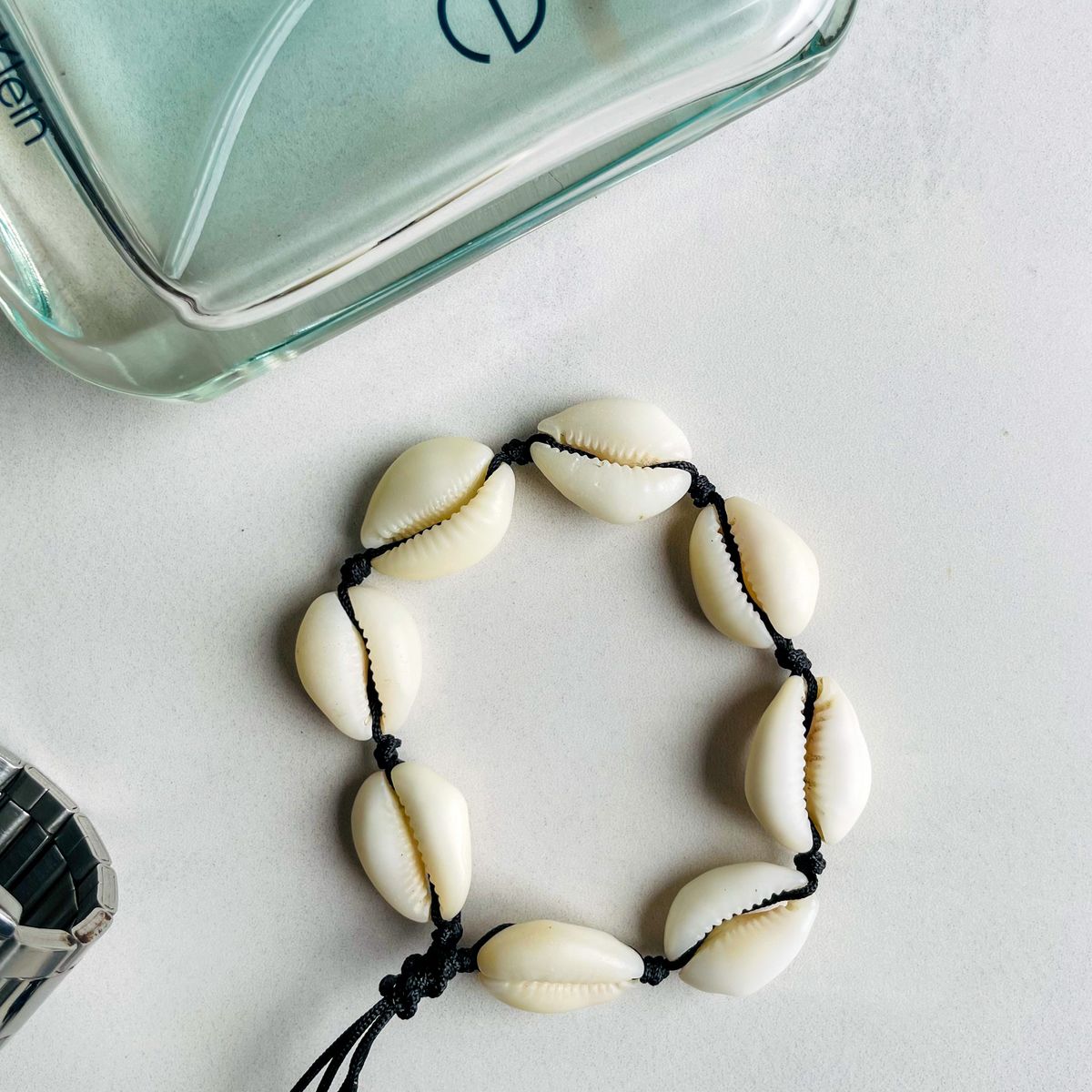 Cowrie Shell Anklet Black Thread