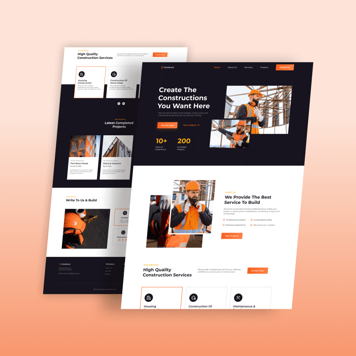 Responsive Construction Website - Buymeacoffee image.
