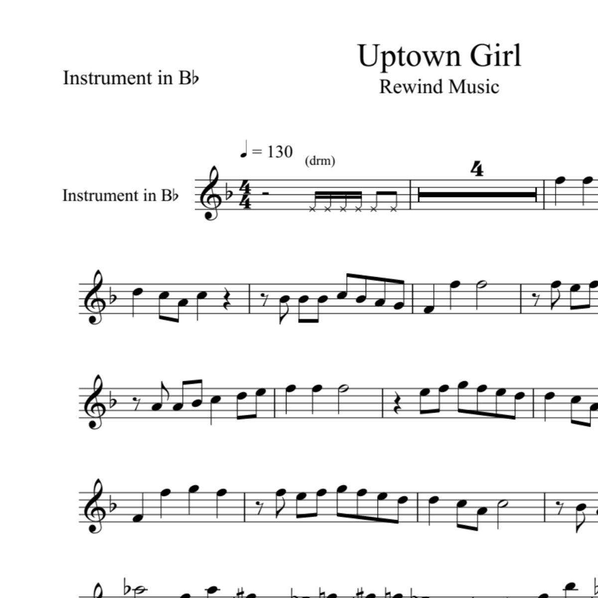 BT0258 Uptown Girl Backing Track and Sheet Music