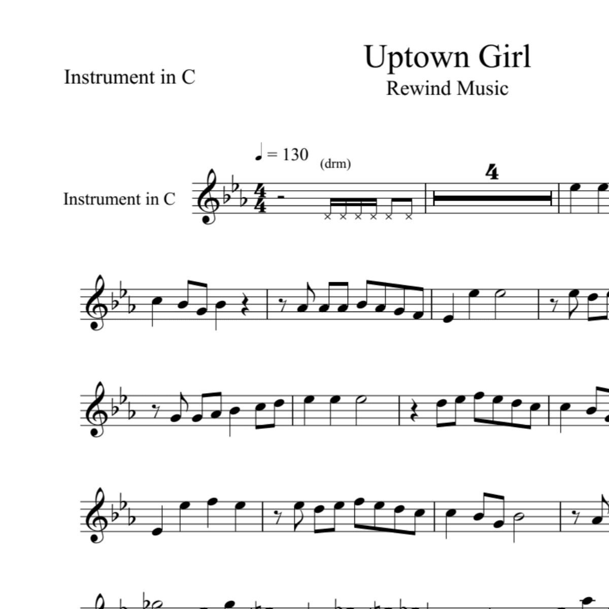 BT0258 Uptown Girl Backing Track and Sheet Music