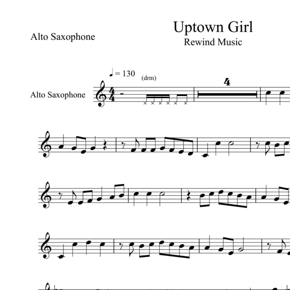 BT0258 Uptown Girl Backing Track and Sheet Music