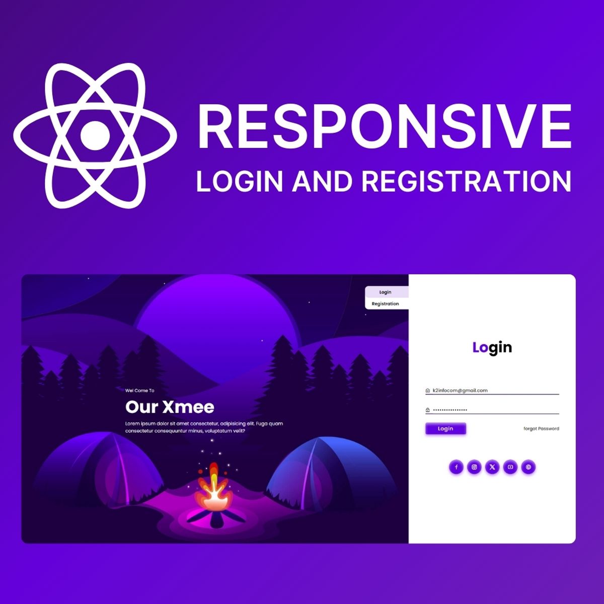 🚀 Sleek React JS Login & Registration Template - Effortless Integration & Customization! 🔒