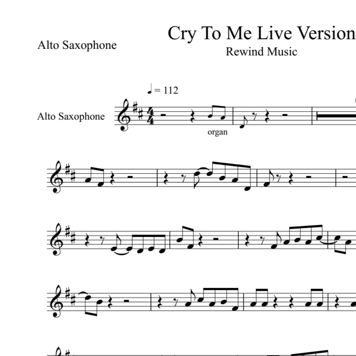 BT0266 Cry To Me Live Version Backing Track and Sheet Music