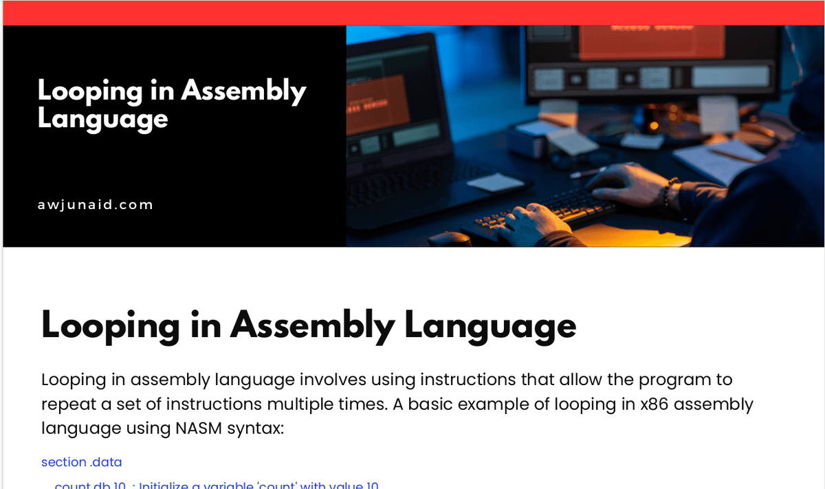 Looping in Assembly Language