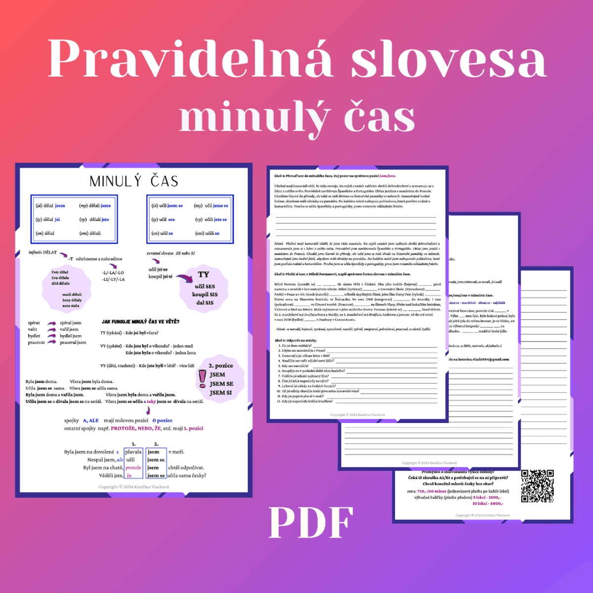 Minuly cas - pravideln&aacute; slovesa