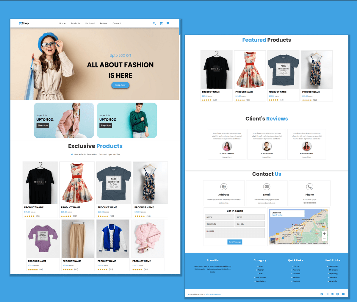Fashion Website Design | Source Code - Buymeacoffee