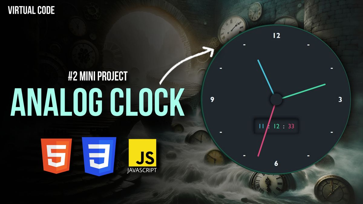 Analog Clock Using Html,Css & Js - Buymeacoffee