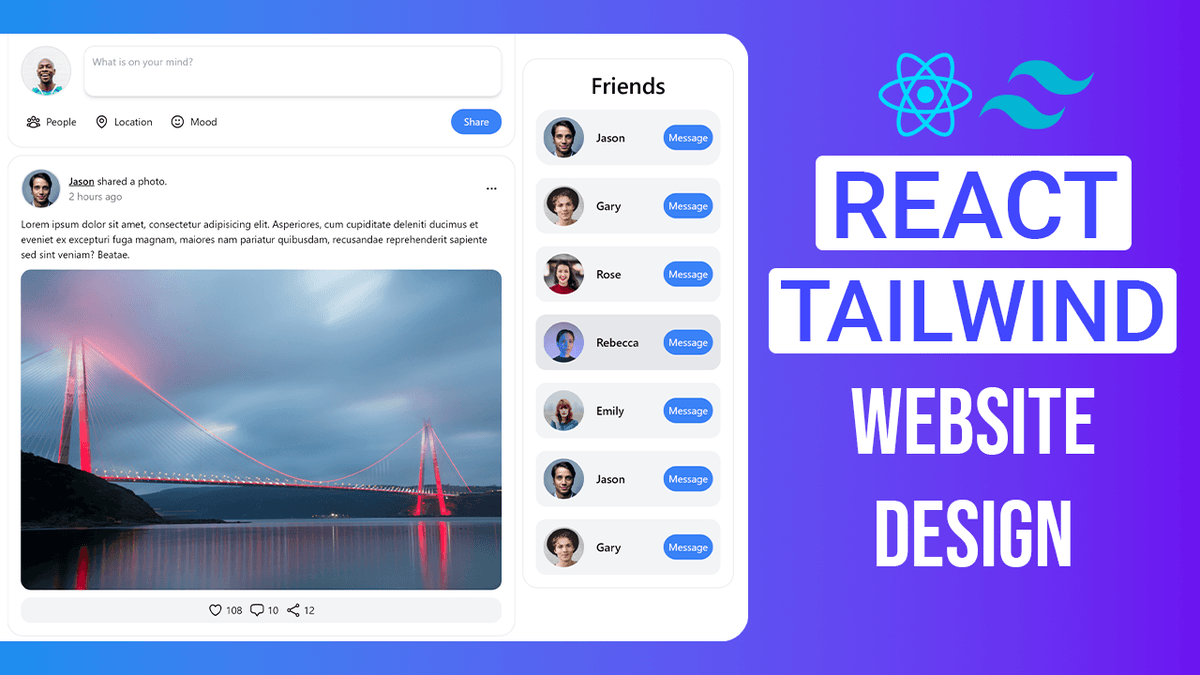 React Social Media App Design with Dark Mode | Source Code