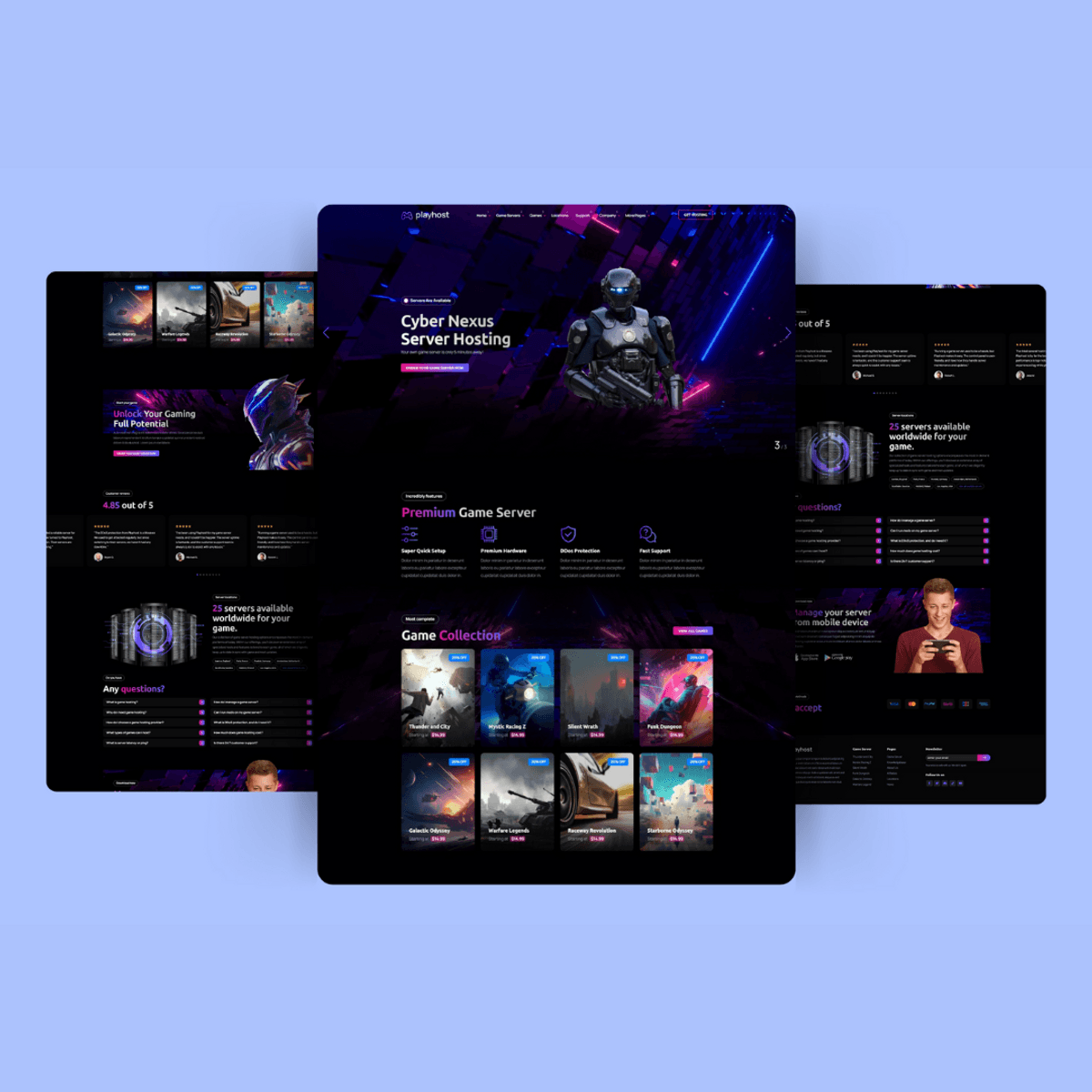 Gaming Website Design Using HTML CSS Bootstrap & JS
