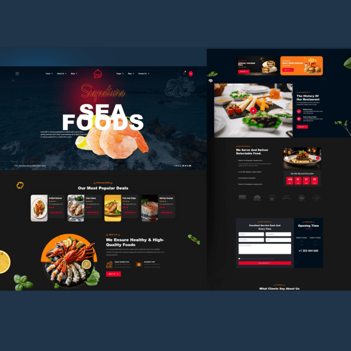 Sea Food restaurant website template