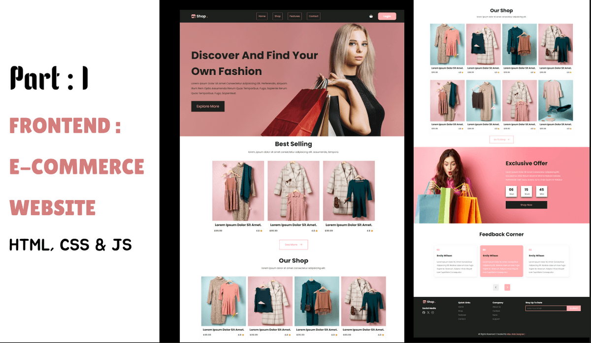 Front-end : Responsive E-commerce WebSite Design | Source Code ...