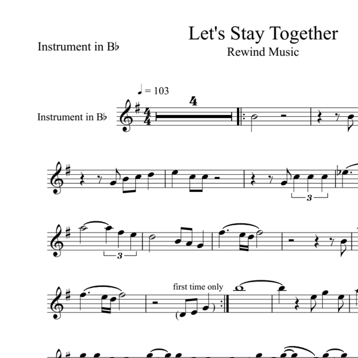 BT0289 Let's Stay Together Backing Track and Sheet Music