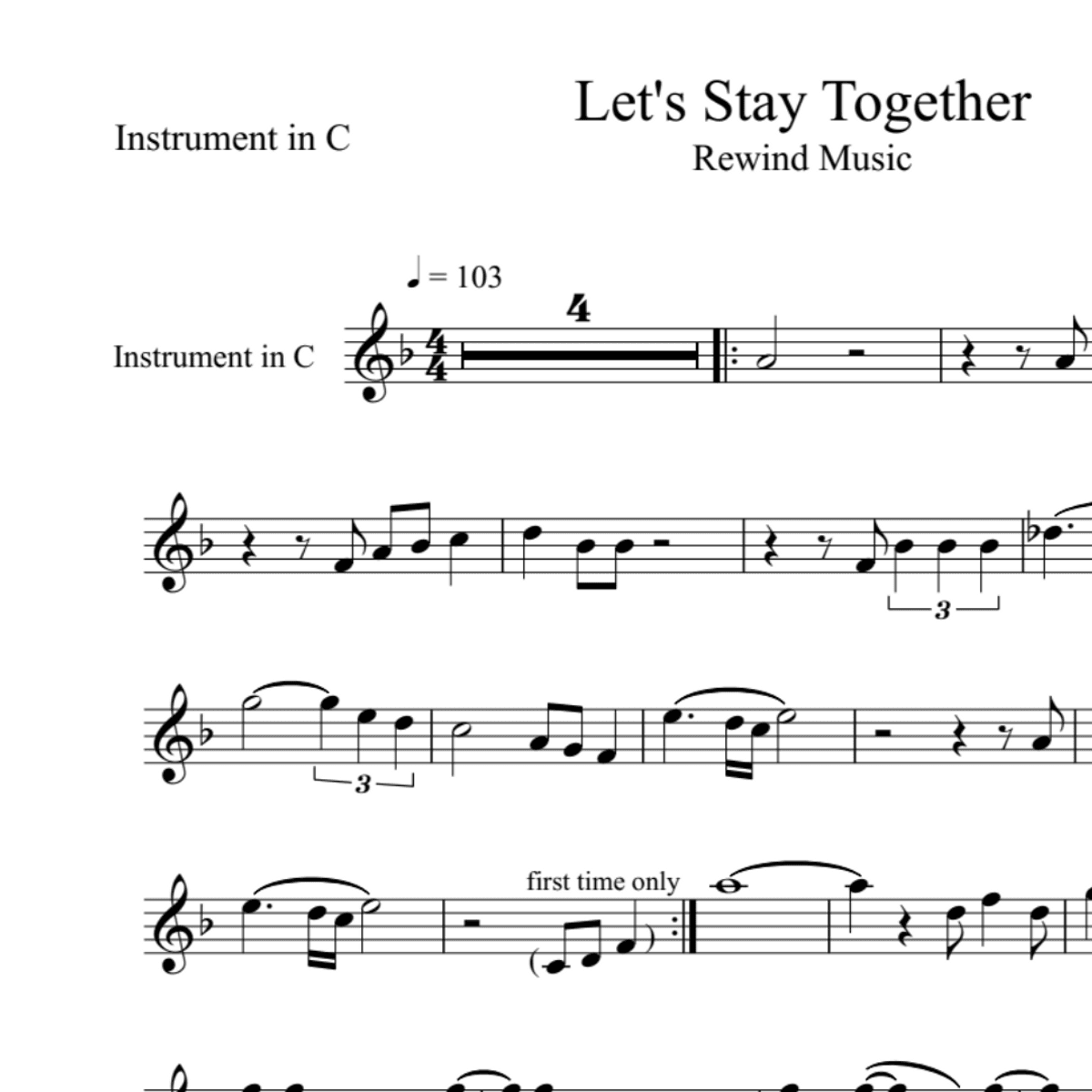 BT0289 Let's Stay Together Backing Track and Sheet Music