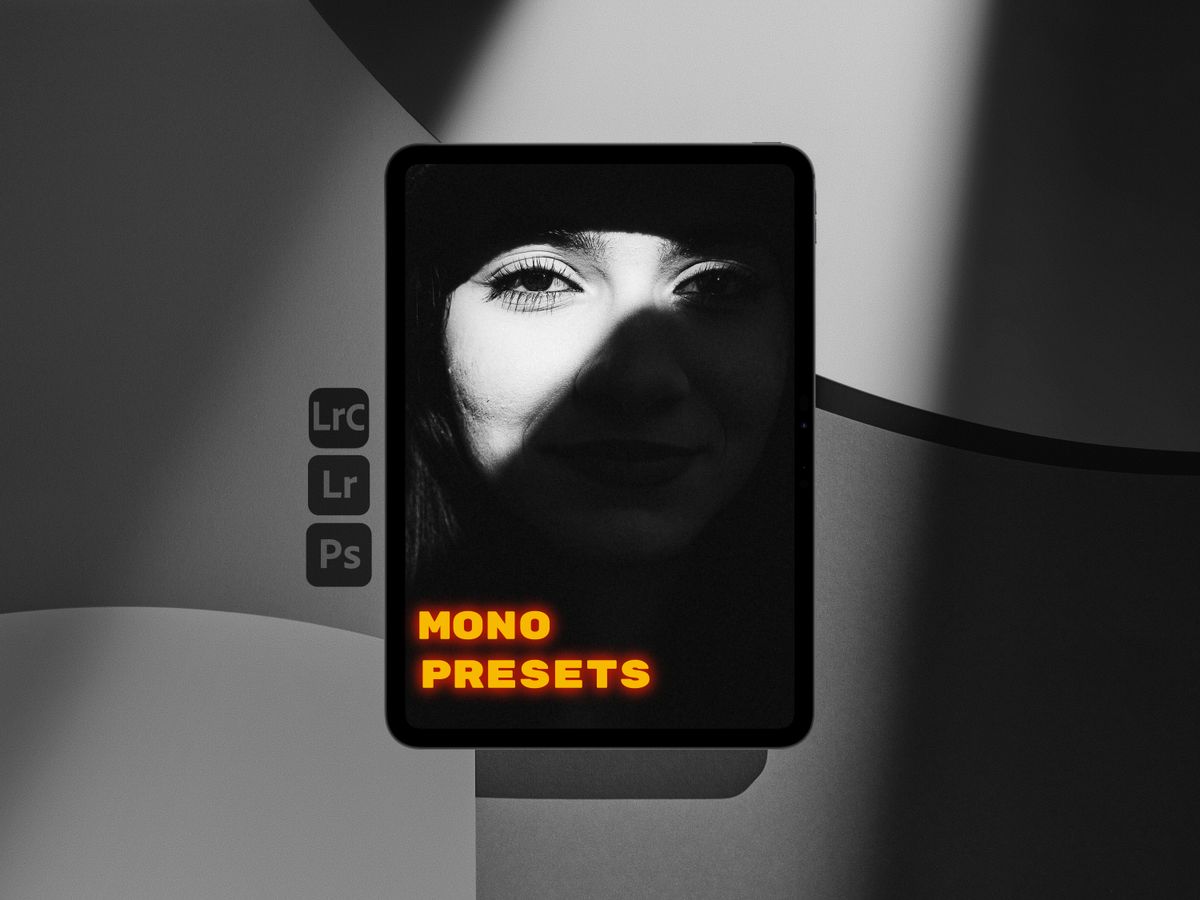 6 MONO PRESETS for Lightroom, Lightroom Classic and Photoshop