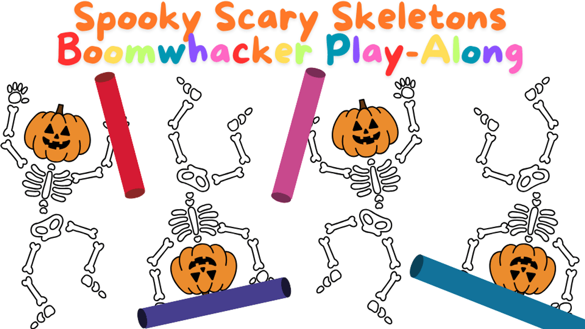 Manipulatives for Boomwhacker Play-Along: Spooky Scary Skeletons in A Minor