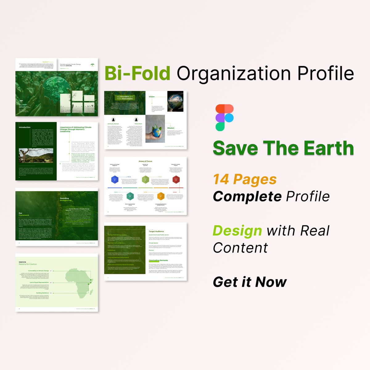 Climate Change Organization Profile | 14 Page Bifold profile with original content