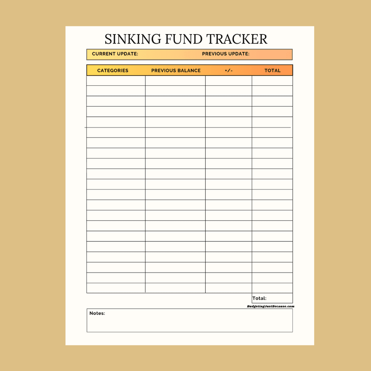 Sinking Fund Tracker
