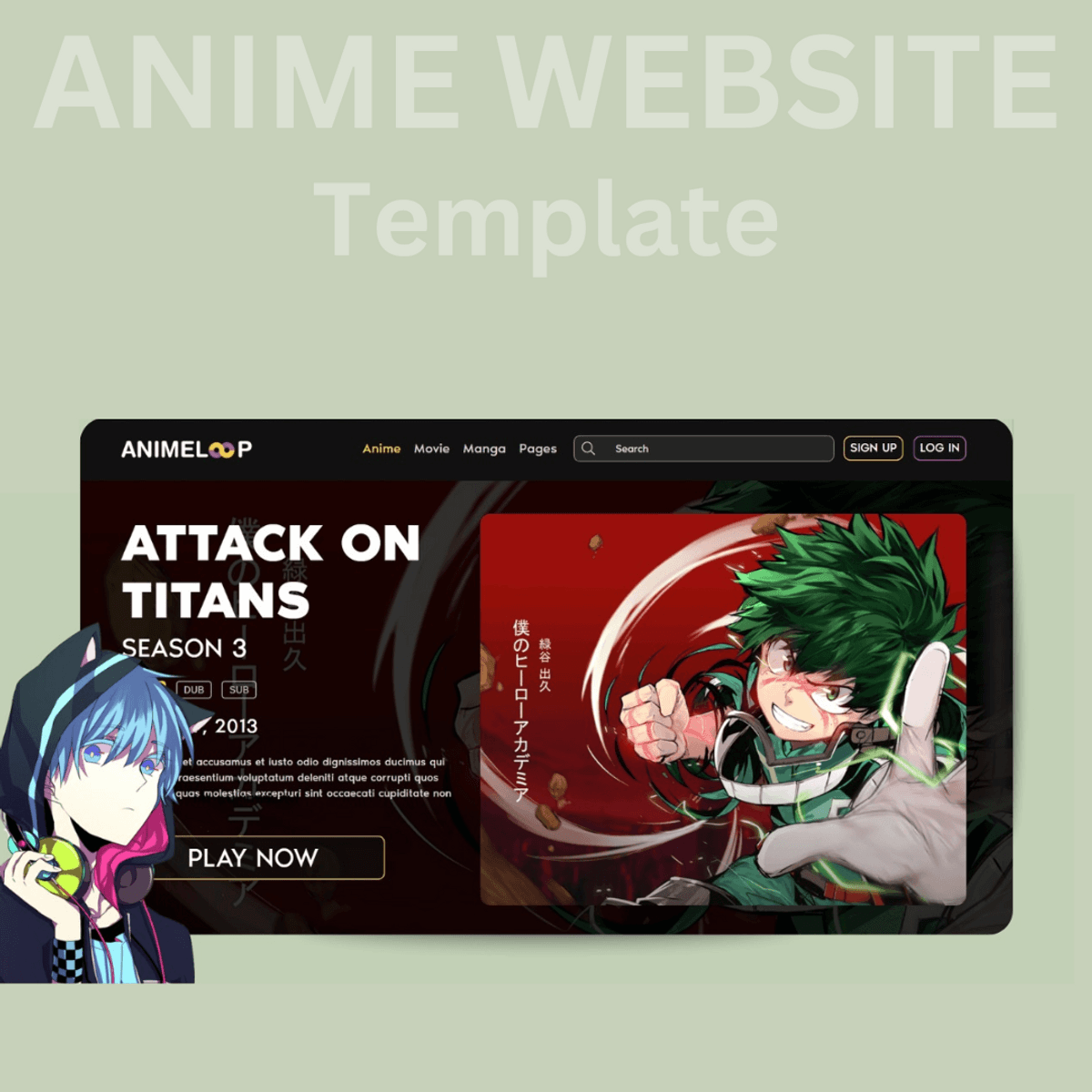 Anime Website ( Home Pge ) Only