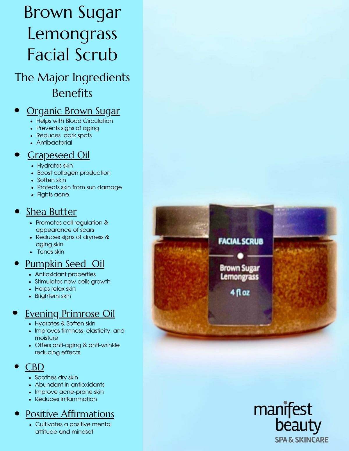 ✨4 oz Brown Sugar Lemongrass Facial Scrub✨