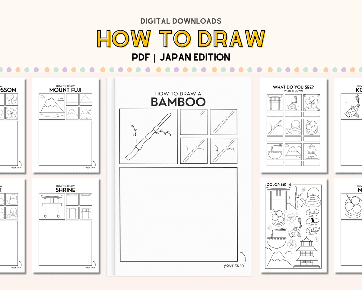 Japan Themed: How To Draw Worksheets