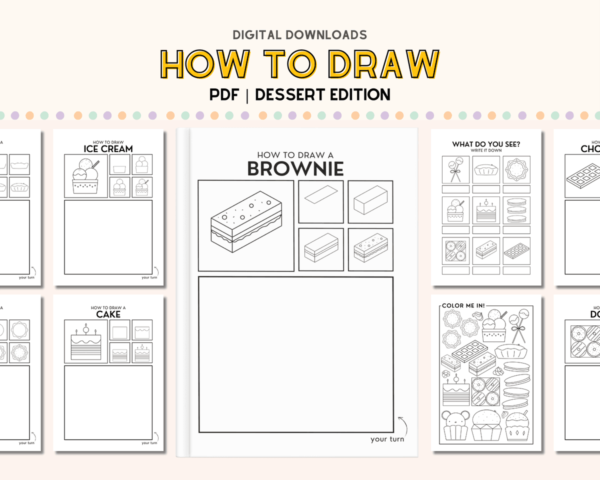 Dessert Themed: How To Draw Worksheets