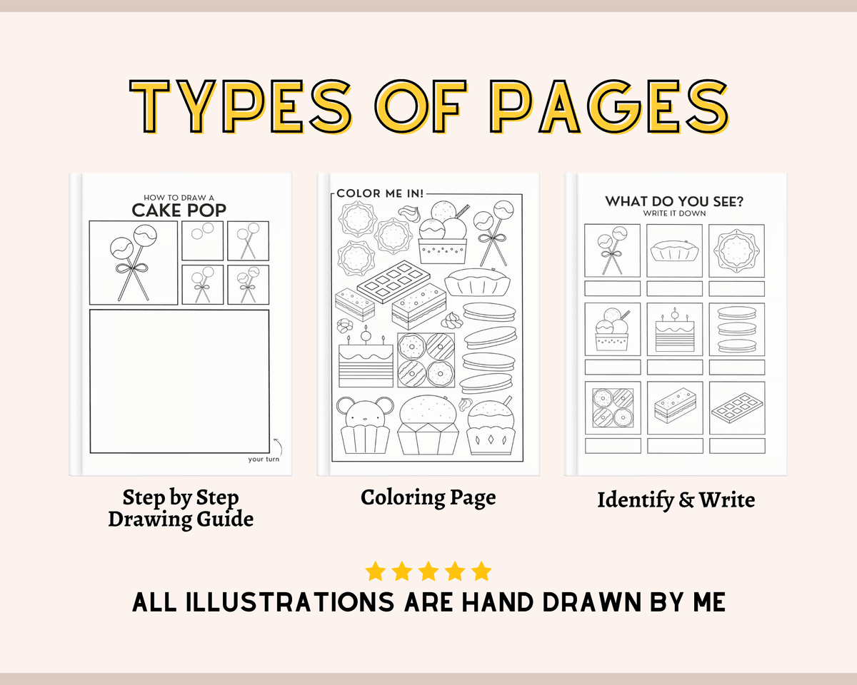 Dessert Themed: How To Draw Worksheets