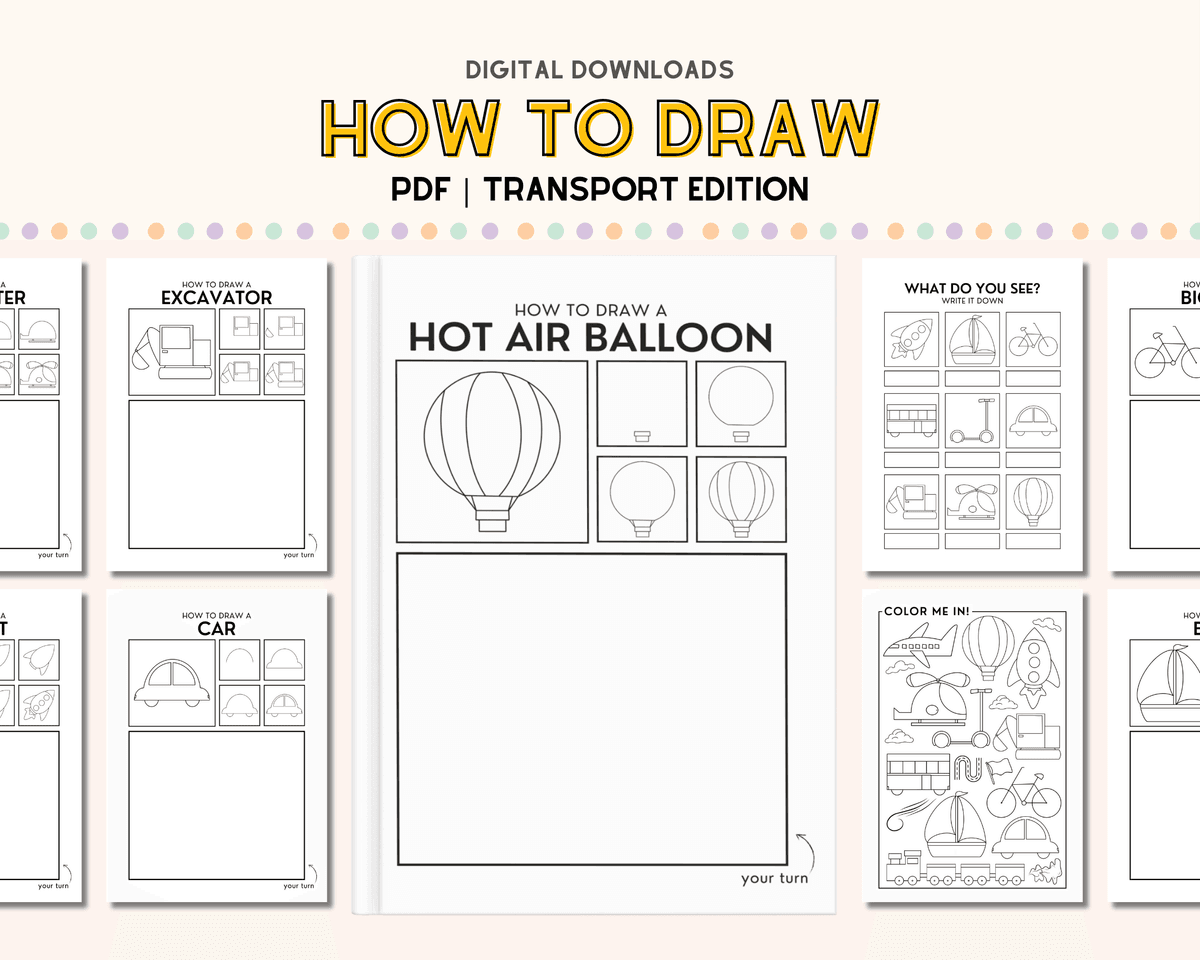 Transport Themed: How To Draw Worksheets