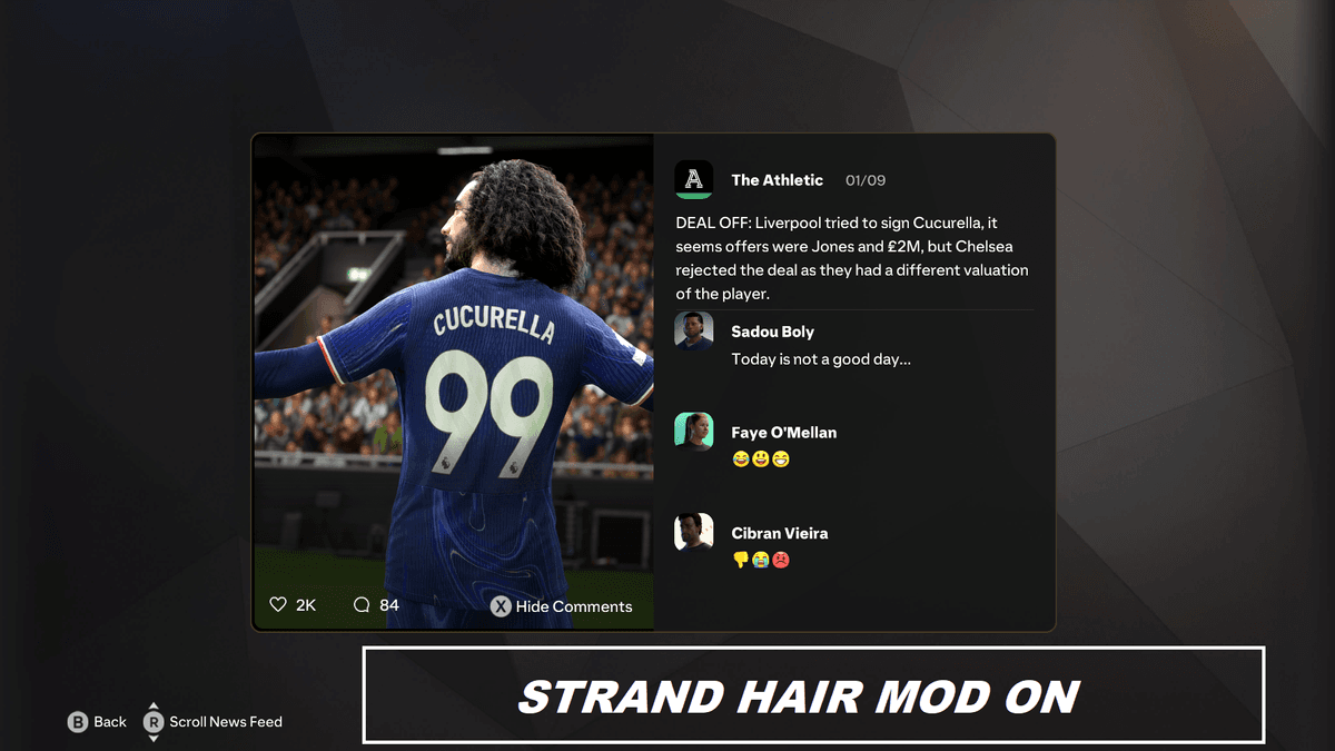 FC25 - STRAND HAIR MOD TU6.1 (Compatible MM 1.2.1)