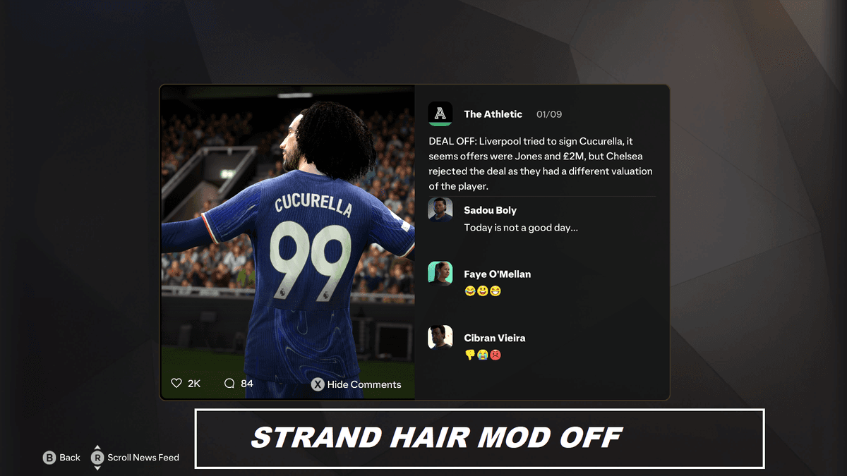 FC25 - STRAND HAIR MOD TU6.1 (Compatible MM 1.2.1)