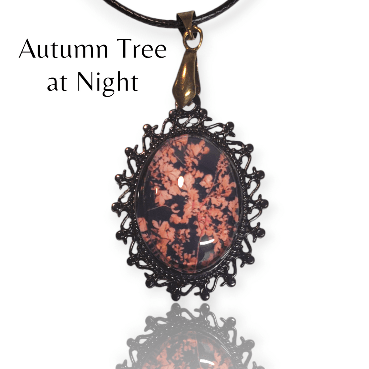 Photo Necklace - Autumn Tree at Night