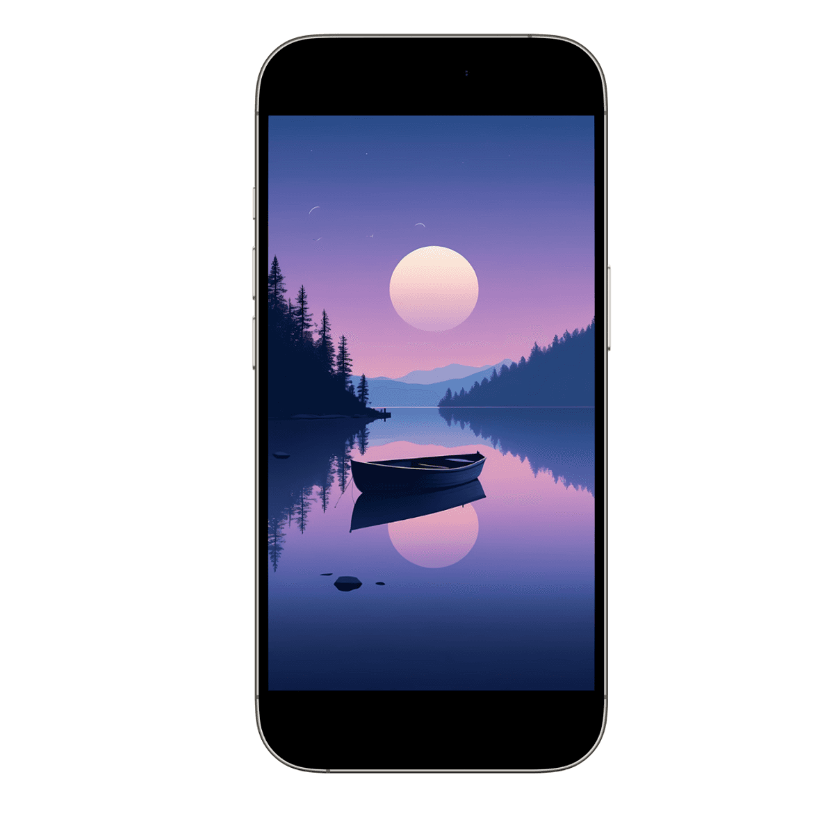 Moonlit Lake Silhouette