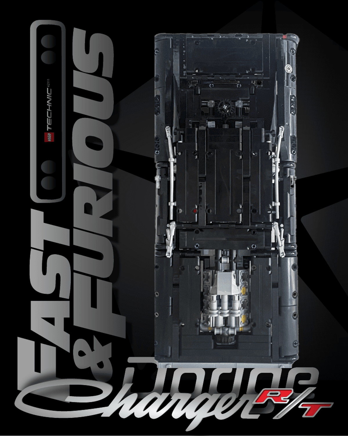 NEW 2026 + Old F&F Dom's Dodge Charger (42231 / 42111) - Wall mount display prints / templates  (+IKEA frame compatible size)