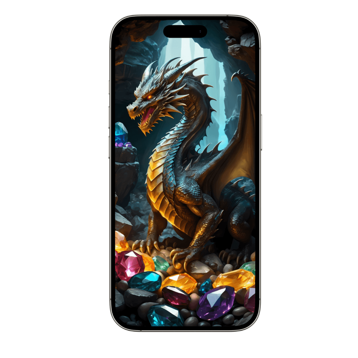 The Slumbering Dragon and Glowing Gems